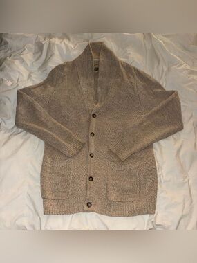 O’Hanlon Mills Beige Men’s Cardigan Sweater size XL